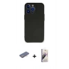 MARSİLYAN™- iPhone 13 Pro Max Kılıf Kozmos Yansıma Özel Seri - Siyah Bilvis 3D Mat Cam Ekran Koruyucu + Renkli Kamera Lens Koruma Cam - MI