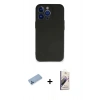 MARSİLYAN™- iPhone 13 Pro Max Kılıf Kozmos Yansıma Özel Seri - Siyah Bilvis 3D Mat Cam Ekran Koruyucu + Shine Kamera Lens Koruma Cam - MI