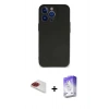 MARSİLYAN™- iPhone 13 Pro Max Kılıf Kozmos Yansıma Özel Seri - Siyah Bilvis 5in1 3D Magic Cam Ekran Koruyucu + Kırmızı Pers Alüminyum Kamera Lens