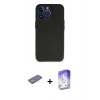 MARSİLYAN™- iPhone 13 Pro Max Kılıf Kozmos Yansıma Özel Seri - Siyah Bilvis 5in1 3D Magic Cam Ekran Koruyucu + Sarı Renkli Kamera Lens Koruma Cam