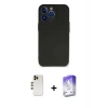 MARSİLYAN™- iPhone 13 Pro Max Kılıf Kozmos Yansıma Özel Seri - Siyah Bilvis 5in1 3D Magic Cam Ekran Koruyucu + Shine Kamera Lens - GD