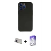 MARSİLYAN™- iPhone 13 Pro Max Kılıf Kozmos Yansıma Özel Seri - Siyah Bilvis 5in1 3D Magic Cam Ekran Koruyucu + Rainbow Kamera Lens Koruma Cam - MR