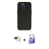 MARSİLYAN™- iPhone 13 Pro Max Kılıf Kozmos Yansıma Özel Seri - Siyah Bilvis 5in1 5D Magic Hayalet Cam Ekran Koruyucu + Pers Alüminyum Kamera Lens - KI