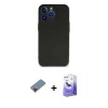MARSİLYAN™- iPhone 13 Pro Max Kılıf Kozmos Yansıma Özel Seri - Siyah Bilvis 5in1 5D Magic Hayalet Cam Ekran Koruyucu + Metal Kamera Lens Koruma Cam - KI