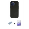 MARSİLYAN™- iPhone 13 Pro Max Kılıf Kozmos Yansıma Özel Seri - Siyah Bilvis 5in1 5D Magic Hayalet Cam Ekran Koruyucu + Shine Kamera Lens Koruma Cam - MI
