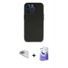 MARSİLYAN™- iPhone 13 Pro Max Kılıf Kozmos Yansıma Özel Seri - Siyah Bilvis 5in1 5D Magic Hayalet Cam Ekran Koruyucu + Pers Alüminyum Kamera Lens - SABE