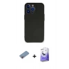 MARSİLYAN™- iPhone 13 Pro Max Kılıf Kozmos Yansıma Özel Seri - Siyah Bilvis 5in1 5D Magic Hayalet Cam Ekran Koruyucu + Shine Kamera Lens Koruma Cam - PE