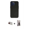 MARSİLYAN™- iPhone 13 Pro Max Kılıf Kozmos Yansıma Özel Seri - Siyah Bilvis Hayalet Cam Ekran Koruyucu + Rainbow Kamera Lens Koruma Cam - KI