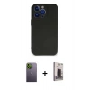 MARSİLYAN™- iPhone 13 Pro Max Kılıf Kozmos Yansıma Özel Seri - Siyah Bilvis Hayalet Cam Ekran Koruyucu + Neon Fosforlu Kamera Lens - YL