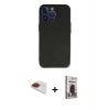 MARSİLYAN™- iPhone 13 Pro Max Kılıf Kozmos Yansıma Özel Seri - Siyah Bilvis Hayalet Cam Ekran Koruyucu + Pers Alüminyum Kamera Lens - KI