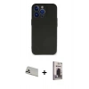 MARSİLYAN™- iPhone 13 Pro Max Kılıf Kozmos Yansıma Özel Seri - Siyah Bilvis Hayalet Cam Ekran Koruyucu + Rainbow Kamera Lens Koruma Cam - BZ