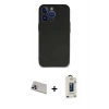 MARSİLYAN™- iPhone 13 Pro Max Kılıf Kozmos Yansıma Özel Seri - Siyah Bilvis Hayalet Cam Ekran Koruyucu + Rainbow Kamera Lens Koruma Cam - MR