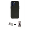 MARSİLYAN™- iPhone 13 Pro Max Kılıf Kozmos Yansıma Özel Seri - Siyah Bilvis Hayalet Cam Ekran Koruyucu + Rainbow Kamera Lens Koruma Cam - MR