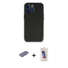 MARSİLYAN™- iPhone 13 Pro Max Kılıf Kozmos Yansıma Özel Seri - Siyah Joko 5D Cam + Mavi Renkli Kamera Lens Koruma Cam