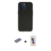 MARSİLYAN™- iPhone 13 Pro Max Kılıf Kozmos Yansıma Özel Seri - Siyah Joko 5D Cam + Renkli Kamera Lens Koruma Cam - SI