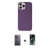 MARSİLYAN™- iPhone 13 Pro Max Kılıf Kutup Doku Koleksiyonu - Şeffaf 360 Full Body Arka Koruyucu + Beyaz Neon Fosforlu Kamera Lens