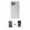 MARSİLYAN™- iPhone 13 Pro Max Kılıf Kutup Doku Koleksiyonu - Şeffaf 360 Full Body Arka Koruyucu + Neon Fosforlu Kamera Lens - MI
