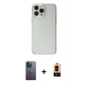 MARSİLYAN™- iPhone 13 Pro Max Kılıf Kutup Doku Koleksiyonu - Şeffaf Maxco Cam Ekran Koruyucu + Neon Fosforlu Kamera Lens - MI