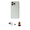 MARSİLYAN™- iPhone 13 Pro Max Kılıf Kutup Doku Koleksiyonu - Şeffaf Maxco Cam Ekran Koruyucu + Pers Alüminyum Kamera Lens - KI