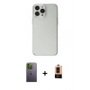MARSİLYAN™- iPhone 13 Pro Max Kılıf Kutup Doku Koleksiyonu - Şeffaf Maxco Cam Ekran Koruyucu + Neon Fosforlu Kamera Lens - YL