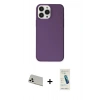 MARSİLYAN™- iPhone 13 Pro Max Kılıf Kutup Doku Koleksiyonu - Şeffaf Pasifik Cam Ekran Koruyucu + Rainbow Kamera Lens Koruma Cam - BZ