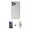 MARSİLYAN™- iPhone 13 Pro Max Kılıf Kutup Doku Koleksiyonu - Şeffaf Pasifik Cam Ekran Koruyucu + Neon Fosforlu Kamera Lens - MI