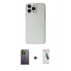 MARSİLYAN™- iPhone 13 Pro Max Kılıf Kutup Doku Koleksiyonu - Şeffaf Pasifik Cam Ekran Koruyucu + Neon Fosforlu Kamera Lens - YL