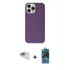 MARSİLYAN™- iPhone 13 Pro Max Kılıf Kutup Doku Koleksiyonu - Siyah 18D Cam Ekran Koruyucu + Pers Alüminyum Kamera Lens - GD
