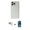 MARSİLYAN™- iPhone 13 Pro Max Kılıf Kutup Doku Koleksiyonu - Siyah 18D Cam Ekran Koruyucu + Pers Alüminyum Kamera Lens - GD