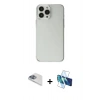 MARSİLYAN™- iPhone 13 Pro Max Kılıf Kutup Doku Koleksiyonu - Siyah 3D Antistatik Cam Ekran Koruyucu + Pers Alüminyum Kamera Lens - SABE