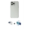 MARSİLYAN™- iPhone 13 Pro Max Kılıf Kutup Doku Koleksiyonu - Siyah 3D Antistatik Cam Ekran Koruyucu + Pers Alüminyum Kamera Lens - LT