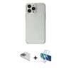 MARSİLYAN™- iPhone 13 Pro Max Kılıf Kutup Doku Koleksiyonu - Siyah 3D Antistatik Cam Ekran Koruyucu + Pers Alüminyum Kamera Lens - GD