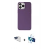 MARSİLYAN™- iPhone 13 Pro Max Kılıf Kutup Doku Koleksiyonu - Siyah 3D Antistatik Cam Ekran Koruyucu + Pers Alüminyum Kamera Lens - LT