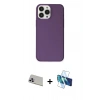 MARSİLYAN™- iPhone 13 Pro Max Kılıf Kutup Doku Koleksiyonu - Siyah 3D Antistatik Cam Ekran Koruyucu + Rainbow Kamera Lens Koruma Cam - MR