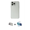 MARSİLYAN™- iPhone 13 Pro Max Kılıf Kutup Doku Koleksiyonu - Siyah 3D Antistatik Cam Ekran Koruyucu + Rainbow Kamera Lens Koruma Cam - MR