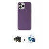 MARSİLYAN™- iPhone 13 Pro Max Kılıf Kutup Doku Koleksiyonu - Siyah 3D Antistatik Cam Ekran Koruyucu + Raze Metal Kamera Lens - GD
