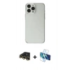 MARSİLYAN™- iPhone 13 Pro Max Kılıf Kutup Doku Koleksiyonu - Siyah 3D Antistatik Cam Ekran Koruyucu + Raze Metal Kamera Lens - GD