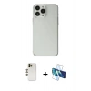 MARSİLYAN™- iPhone 13 Pro Max Kılıf Kutup Doku Koleksiyonu - Siyah 3D Antistatik Cam Ekran Koruyucu + Shine Kamera Lens - GD