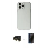 MARSİLYAN™- iPhone 13 Pro Max Kılıf Kutup Doku Koleksiyonu - Siyah 3D Antistatik Hayalet Cam Ekran Koruyucu + Raze Metal Kamera Lens - GD