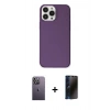 MARSİLYAN™- iPhone 13 Pro Max Kılıf Kutup Doku Koleksiyonu - Siyah 3D Antistatik Hayalet Cam Ekran Koruyucu + Neon Fosforlu Kamera Lens - BZ
