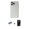 MARSİLYAN™- iPhone 13 Pro Max Kılıf Kutup Doku Koleksiyonu - Siyah 3D Antistatik Hayalet Cam Ekran Koruyucu + Renkli Kamera Lens Koruma Cam - YL