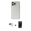 MARSİLYAN™- iPhone 13 Pro Max Kılıf Kutup Doku Koleksiyonu - Siyah 3D Antistatik Hayalet Cam Ekran Koruyucu + Pers Alüminyum Kamera Lens - KI