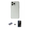 MARSİLYAN™- iPhone 13 Pro Max Kılıf Kutup Doku Koleksiyonu - Siyah 3D Antistatik Hayalet Cam Ekran Koruyucu + Renkli Kamera Lens Koruma Cam - TU