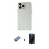 MARSİLYAN™- iPhone 13 Pro Max Kılıf Kutup Doku Koleksiyonu - Siyah 3D Antistatik Hayalet Cam Ekran Koruyucu + Shine Kamera Lens Koruma Cam - PE