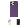 MARSİLYAN™- iPhone 13 Pro Max Kılıf Kutup Doku Koleksiyonu - Siyah 3D Antistatik Hayalet Cam Ekran Koruyucu + Shine Kamera Lens - GD