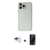 MARSİLYAN™- iPhone 13 Pro Max Kılıf Kutup Doku Koleksiyonu - Siyah 3D Antistatik Hayalet Cam Ekran Koruyucu + Pers Alüminyum Kamera Lens - LT