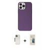 MARSİLYAN™- iPhone 13 Pro Max Kılıf Kutup Doku Koleksiyonu - Siyah 6D Mat Seramik Hayalet Nano Ekran Koruyucu + Shine Kamera Lens - GD