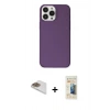 MARSİLYAN™- iPhone 13 Pro Max Kılıf Kutup Doku Koleksiyonu - Siyah 6D Mat Seramik Hayalet Nano Ekran Koruyucu + Pers Alüminyum Kamera Lens - GD