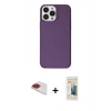 MARSİLYAN™- iPhone 13 Pro Max Kılıf Kutup Doku Koleksiyonu - Siyah 6D Mat Seramik Hayalet Nano Ekran Koruyucu + Pers Alüminyum Kamera Lens - KI