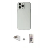 MARSİLYAN™- iPhone 13 Pro Max Kılıf Kutup Doku Koleksiyonu - Siyah Bilvis 3D Cam Ekran Koruyucu + Pers Alüminyum Kamera Lens - GD